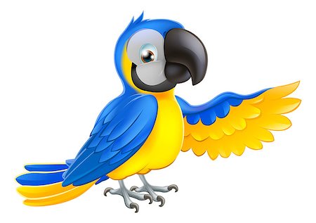 simsearch:400-08410665,k - A blue and yellow macaw parrot pointing or showing something with his wing Photographie de stock - Aubaine LD & Abonnement, Code: 400-06787759