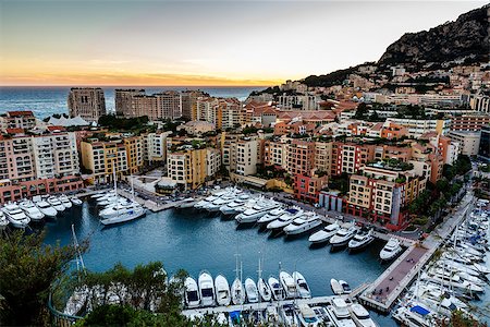 Aerial View on Fontvieille and Monaco Harbor with Luxury Yachts, French Riviera Stock Photo - Budget Royalty-Free & Subscription, Code: 400-06788817