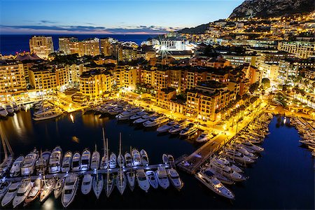 Aerial View on Fontvieille and Monaco Harbor with Luxury Yachts, French Riviera Stock Photo - Budget Royalty-Free & Subscription, Code: 400-06788821