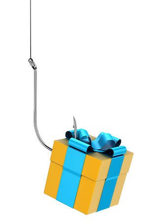decoy - Beautiful gift with a tape on a sharp hook Stock Photo - Budget Royalty-Free & Subscription, Code: 400-06789433