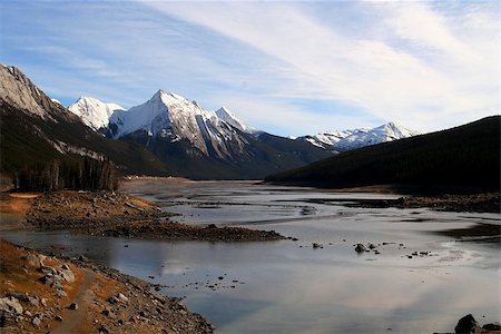 Mountain landscape at Medicine Lake, Canada Stock Photo - Budget Royalty-Free & Subscription, Code: 400-06789677