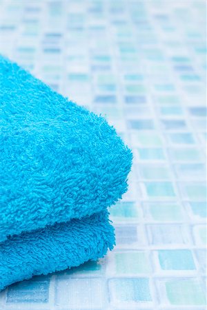 pool floor texture color - Blue Bath Towels on Blue Bathroom Tiles Stock Photo - Budget Royalty-Free & Subscription, Code: 400-06789858