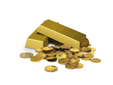 Gold bars and coins Stock Photo - Budget Royalty-Free & Subscription, Code: 400-06794652