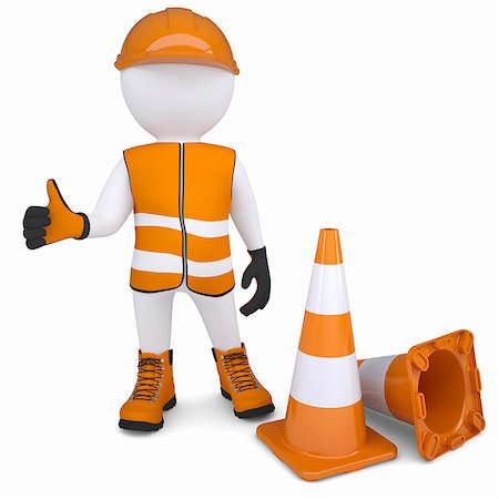 3d man in overalls raised his thumb up. Isolated render on a white background Stock Photo - Budget Royalty-Free & Subscription, Code: 400-06795089