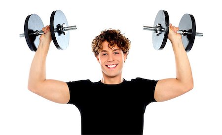 simsearch:400-06482604,k - Smiling athlete wearing sporty outfit, lifting weights Stock Photo - Budget Royalty-Free & Subscription, Code: 400-06795495