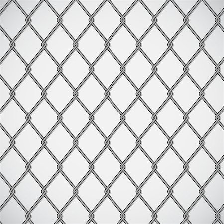 prison guard - Wire fence on white background, vector illustration Stock Photo - Budget Royalty-Free & Subscription, Code: 400-06795824