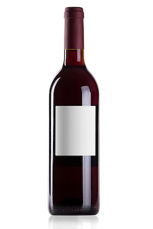 simsearch:640-02770391,k - Bottle of red wine isolated on white background Stock Photo - Budget Royalty-Free & Subscription, Code: 400-06796092