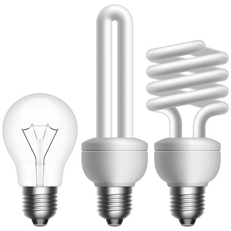Layered vector illustration of collected Light Bulbs. Stock Photo - Budget Royalty-Free & Subscription, Code: 400-06796329