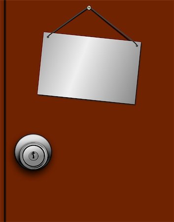 door knob sign - Door with door sign Stock Photo - Budget Royalty-Free & Subscription, Code: 400-06797651