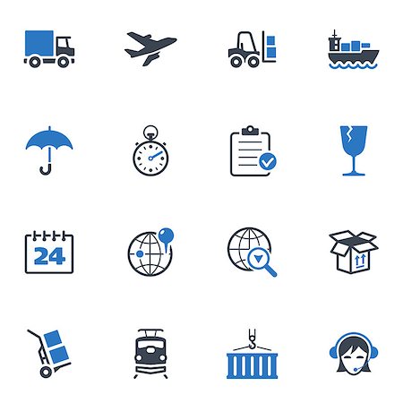 servicing a plane - Set of 16 logistics icons great for presentations, web design, web apps, mobile applications or any type of design projects. Stock Photo - Budget Royalty-Free & Subscription, Code: 400-06848485