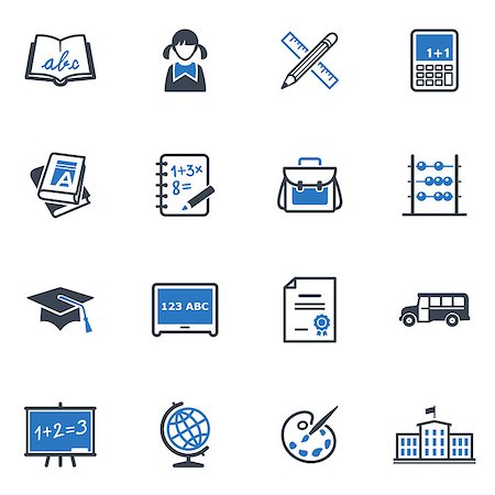simsearch:400-06084780,k - Set of 16 school and education icons great for presentations, web design, web apps, mobile applications or any type of design projects. Stock Photo - Budget Royalty-Free & Subscription, Code: 400-06848490