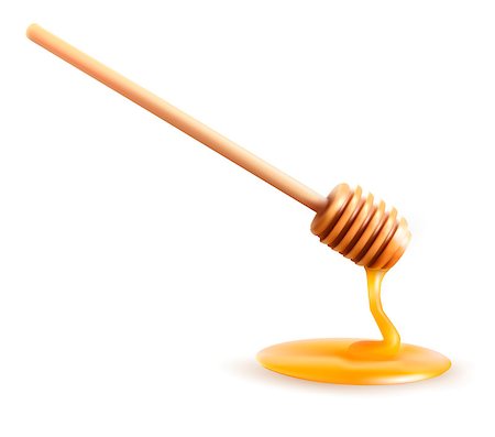 Honey with dipper. Vector illustration. Photographie de stock - Aubaine LD & Abonnement, Code: 400-06848674