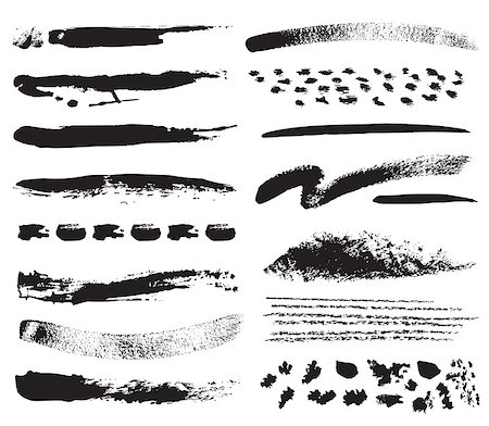 simsearch:400-07838679,k - Set of grunge brush isolated on white background Stock Photo - Budget Royalty-Free & Subscription, Code: 400-06848829