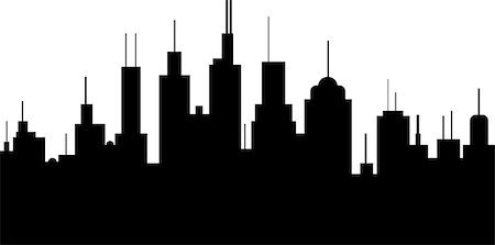 A vector illustration of a generic city skyline Stock Photo - Budget Royalty-Free & Subscription, Code: 400-06848850