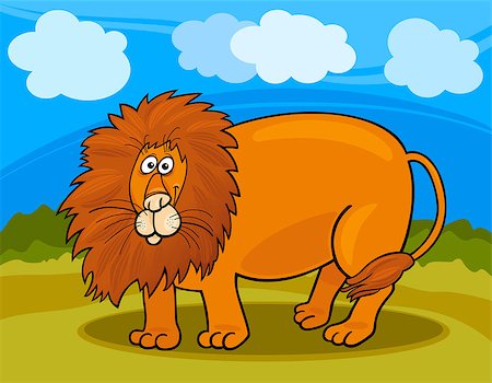 simsearch:400-08255624,k - Cartoon Illustration of Big African Male Lion Wild Animal Stock Photo - Budget Royalty-Free & Subscription, Code: 400-06849598