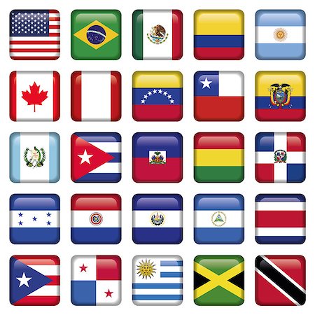 American Flags squared Icons, Zip includes 300 dpi JPG, Illustrator CS, EPS10. Vector with transparency. Stock Photo - Budget Royalty-Free & Subscription, Code: 400-06849834