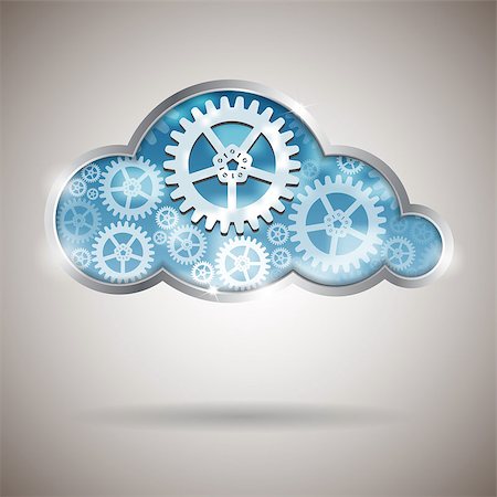 Cloud computing abstract illustration with gear wheels. Vector illustration Photographie de stock - Aubaine LD & Abonnement, Code: 400-06849898