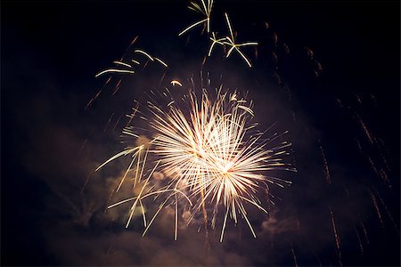 simsearch:400-06745167,k - Fireworks on the dark sky during the night of the feast. Stock Photo - Budget Royalty-Free & Subscription, Code: 400-06854069