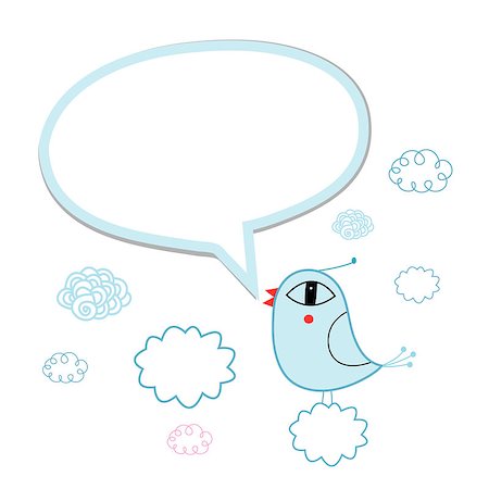 simsearch:400-06870171,k - talking blue bird with bubble for text Photographie de stock - Aubaine LD & Abonnement, Code: 400-06854077