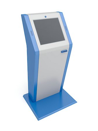 Touch screen terminal on white background Stock Photo - Budget Royalty-Free & Subscription, Code: 400-06854919