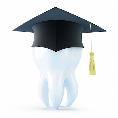 graduation cap tooth on a white background Stock Photo - Budget Royalty-Free & Subscription, Code: 400-06855042