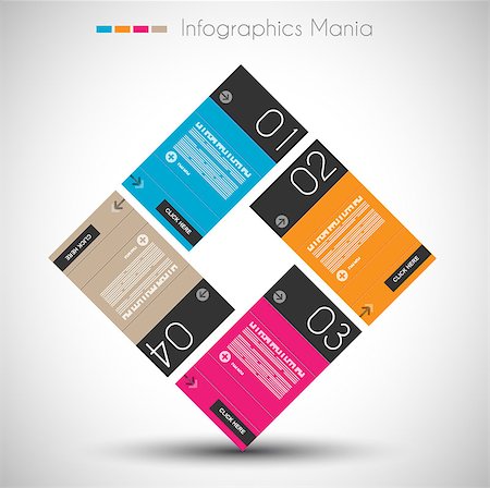 Infographic design template with paper tags. Ideal to display information, ranking and statistics with orginal and modern style. Photographie de stock - Aubaine LD & Abonnement, Code: 400-06855157