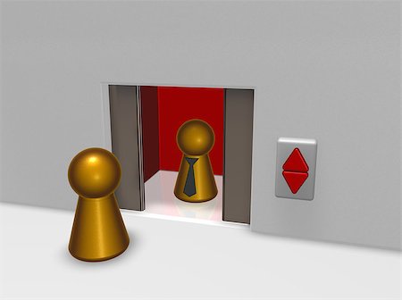 simsearch:400-04285452,k - play figures and elevator - 3d illustration Stock Photo - Budget Royalty-Free & Subscription, Code: 400-06855586