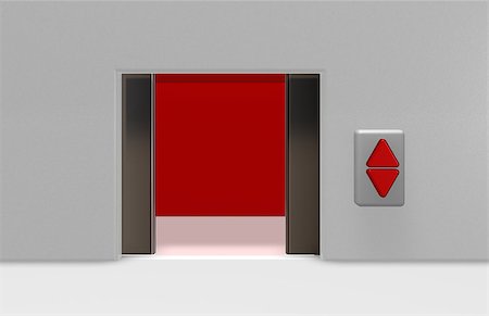 simsearch:400-04317268,k - open elevator door and up and down buttons - 3d illustration Stock Photo - Budget Royalty-Free & Subscription, Code: 400-06857390