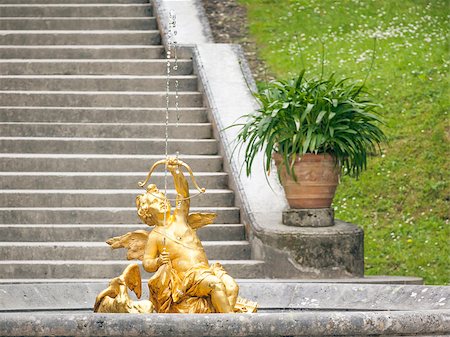 Golden Angel Fountain at Linderhof in Bavaria Germany Stock Photo - Budget Royalty-Free & Subscription, Code: 400-06858572