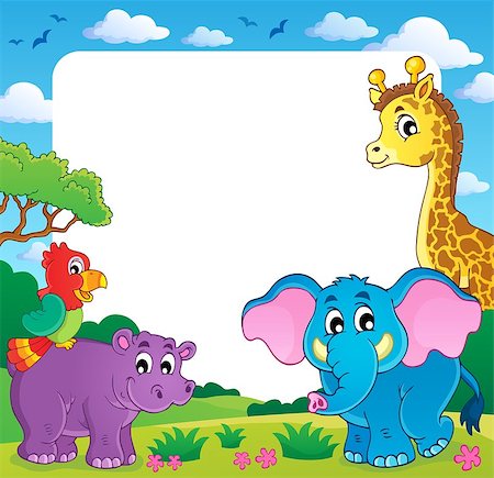 simsearch:400-04365864,k - Frame with African fauna 1 - eps10 vector illustration. Stock Photo - Budget Royalty-Free & Subscription, Code: 400-06850448