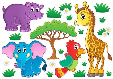 simsearch:400-04365864,k - Cute African animals collection 1 - eps10 vector illustration. Stock Photo - Budget Royalty-Free & Subscription, Code: 400-06850441