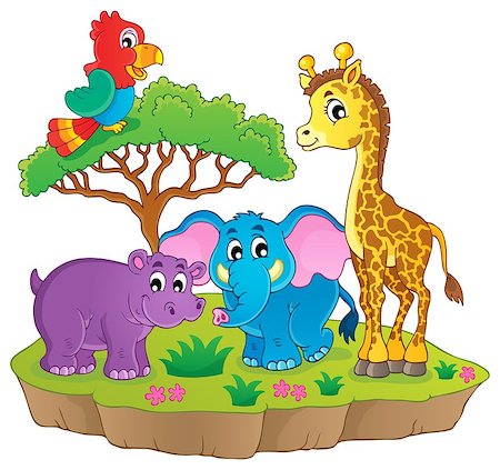 simsearch:400-04365864,k - Cute African animals theme image 2 - eps10 vector illustration. Stock Photo - Budget Royalty-Free & Subscription, Code: 400-06850443