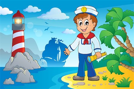 simsearch:400-05745636,k - Image with sailor theme 5 - eps10 vector illustration. Stock Photo - Budget Royalty-Free & Subscription, Code: 400-06850463