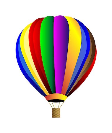 Vector hot air colorful balloon. Isolation over white background. Stock Photo - Budget Royalty-Free & Subscription, Code: 400-06851208