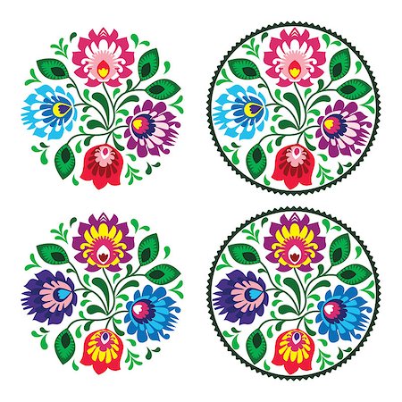 folk - Polish folk decoration elements - colorful paper catouts art Photographie de stock - Aubaine LD & Abonnement, Code: 400-06851344