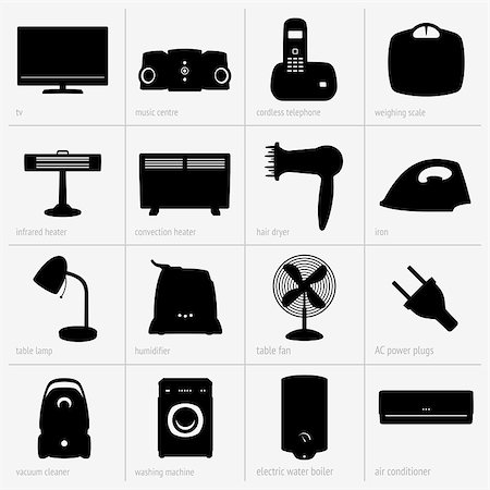Set of home appliance icons Stock Photo - Budget Royalty-Free & Subscription, Code: 400-06851363