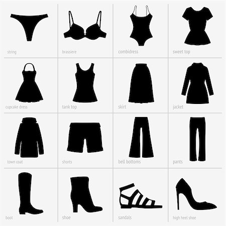 denis_barbulat (artist) - Set of women clothes icons Stock Photo - Budget Royalty-Free & Subscription, Code: 400-06851398