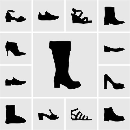 footwear icons - Set of shoes icons Stock Photo - Budget Royalty-Free & Subscription, Code: 400-06851408