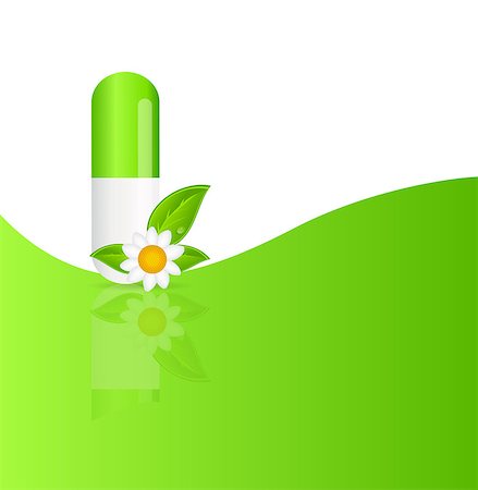 Herbal pill icon.Environment background vector illustration Stock Photo - Budget Royalty-Free & Subscription, Code: 400-06852418