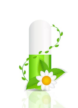 Herbal pill icon.Environment background vector illustration Stock Photo - Budget Royalty-Free & Subscription, Code: 400-06852421