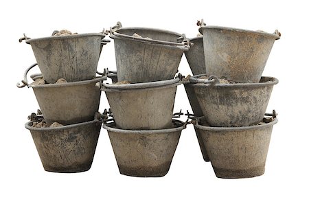 Sand in bucket for cement mixing isolated Stock Photo - Budget Royalty-Free & Subscription, Code: 400-06853084