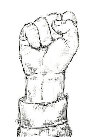 simsearch:400-06172579,k - clenched fist held high in protest - sketch illustration Stock Photo - Budget Royalty-Free & Subscription, Code: 400-06866463