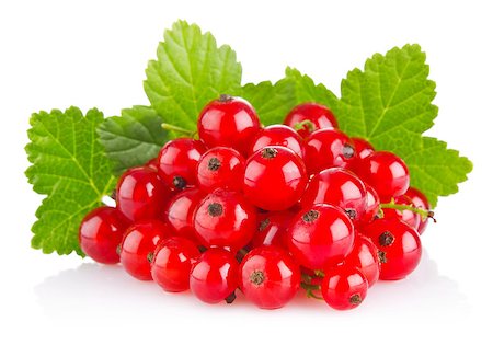 simsearch:400-04211564,k - red currant with green leaf isolated on white background Photographie de stock - Aubaine LD & Abonnement, Code: 400-06867309