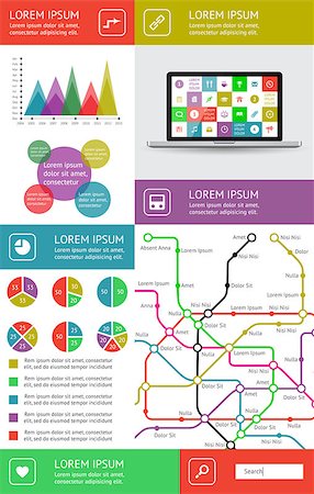 simsearch:400-06880792,k - Ui, infographics and web elements including flat design. EPS10 vector illustration. Stock Photo - Budget Royalty-Free & Subscription, Code: 400-06867481