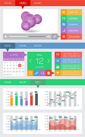 simsearch:400-06880792,k - Ui, infographics and web elements including flat design. EPS10 vector illustration. Stock Photo - Budget Royalty-Free & Subscription, Code: 400-06867961
