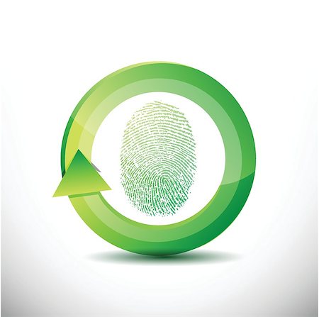 fingerprint recognition software illustration design over white Stock Photo - Budget Royalty-Free & Subscription, Code: 400-06861585