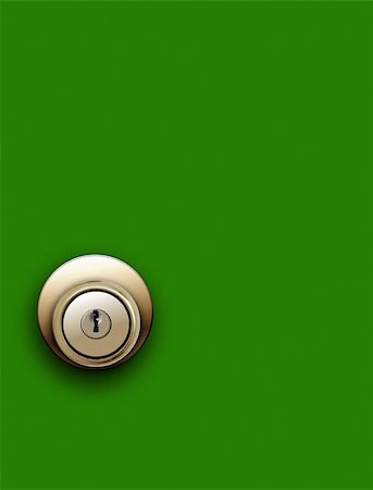 Door knob on green Stock Photo - Budget Royalty-Free & Subscription, Code: 400-06874808