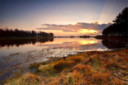 simsearch:400-06408905,k - dramatic sunset over wild lake in dwingelderveld, Drenthe Stock Photo - Budget Royalty-Free & Subscription, Code: 400-06875459