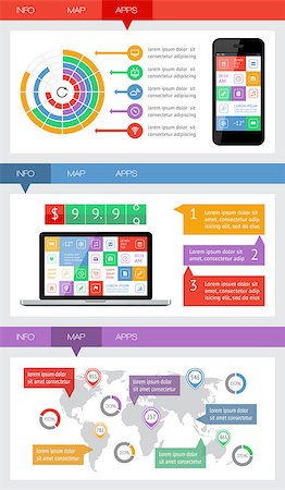 simsearch:400-06880792,k - Ui, infographics and web elements including flat design. EPS10 vector illustration. Stock Photo - Budget Royalty-Free & Subscription, Code: 400-06876817