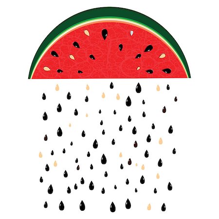 simsearch:400-04386768,k - Watermelon rain fresh slices background. Red sweet juice pattern vector illustration. Stock Photo - Budget Royalty-Free & Subscription, Code: 400-06886880